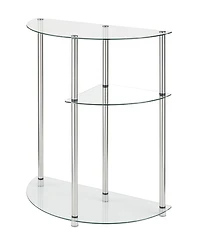 Designs2Go Classic Glass 3 Tier Display Entryway Hall Table