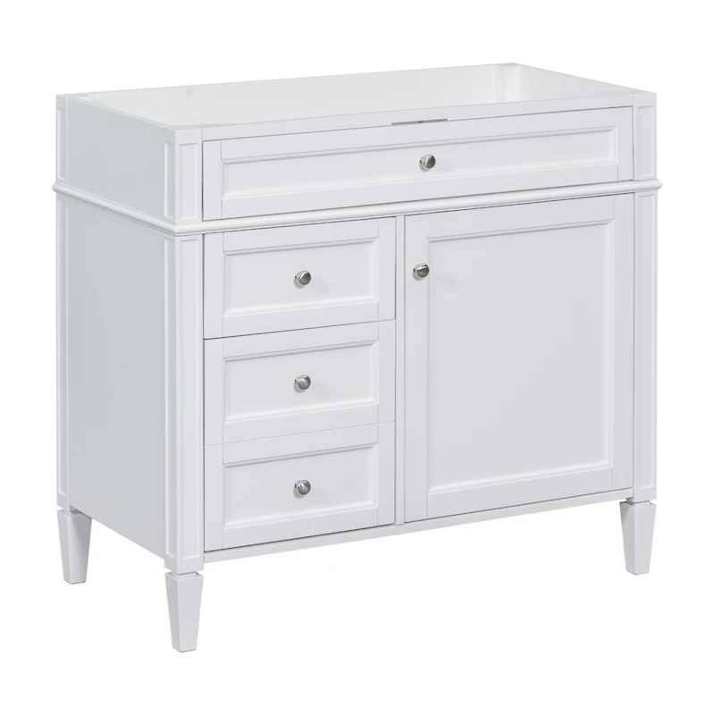 Modern 36'' Bathroom Vanity Cabinet with 3 Drawers, Adjustable Shelf, and Tip-Out Drawer