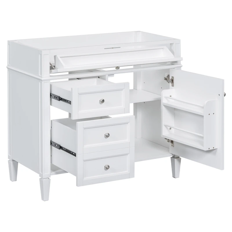 Modern 36'' Bathroom Vanity Cabinet with 3 Drawers, Adjustable Shelf, and Tip-Out Drawer
