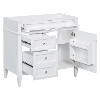 Modern 36'' Bathroom Vanity Cabinet with 3 Drawers, Adjustable Shelf, and Tip-Out Drawer
