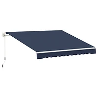 10' x 8' Retractable Awning, Patio Awnings, Sunshade Shelter w/ Manual Crank Handle, Uv & Water-Resistant Fabric and Aluminum Frame for Deck, Balcony,
