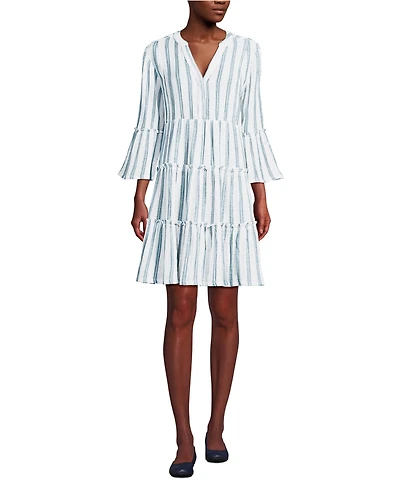 Lands' End Women's Gauze Tiered Dress