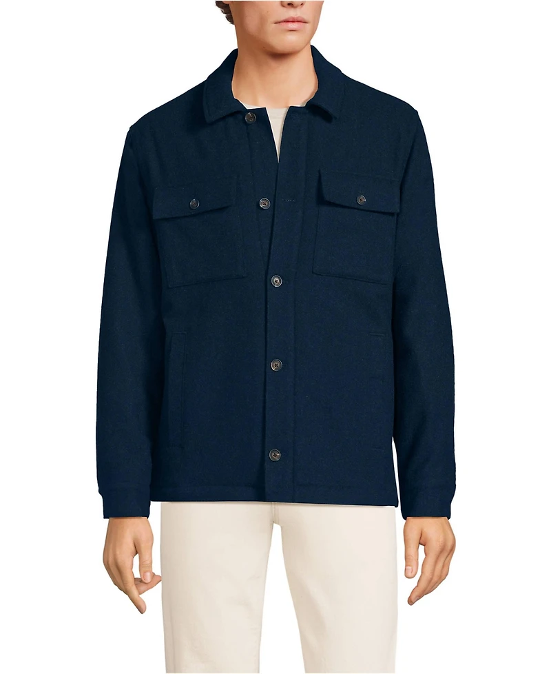 Lands' End Men's Wool Blend Shirt Jacket