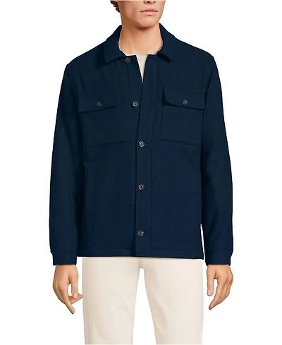Lands' End Men's Wool Blend Shirt Jacket