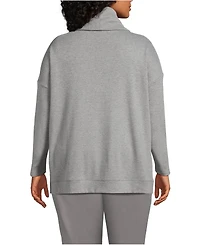 Lands' End Plus Long Sleeve Cozy Knit Cowl Neck Tunic