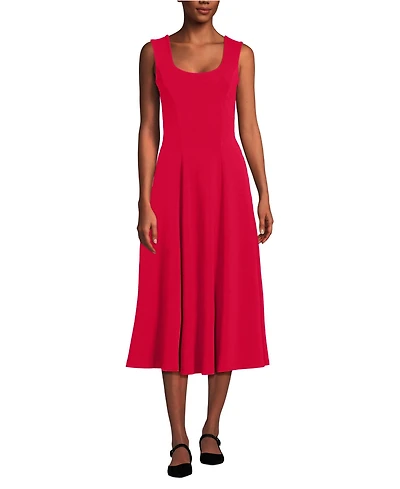 Lands' End Women's Starfish Midi Fit and Flare Dress