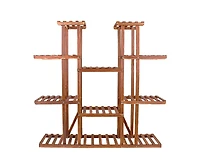 Unho Wooden Plant Stand 11 Tiers Flower Planters Display Shelf for Porch Outdoor