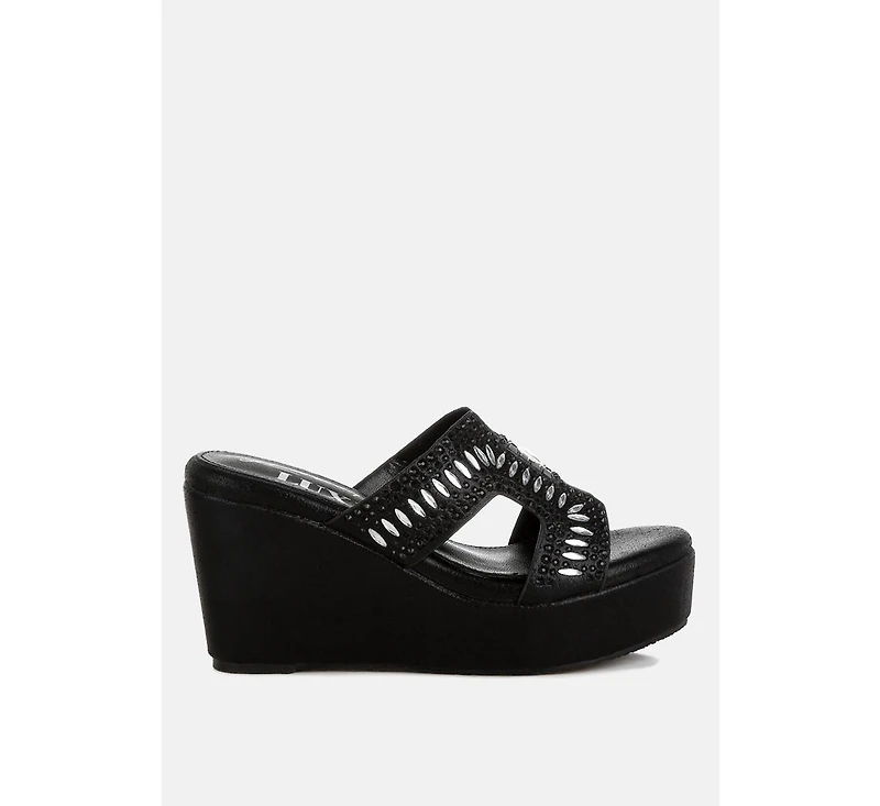 Marnier Diamante & Rhinestone Detail Cut-Out Sandals