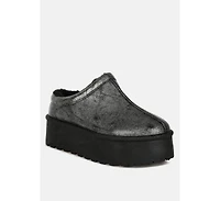 Lottys Faux Leather Platform Classic Slip-On