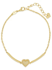 Devata Sweet Heart Chain Bracelet in 14K Gold, 6.5 in adj to 7.5 in, approx. 3.3 grams