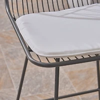Streamdale Geometric Counter Stools with Durable Frame and Water-Resistant Cushions (Set of 2)