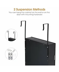 Sugift Full Length Mirror Jewelry Cabinet with Ring Slots and Necklace Hooks