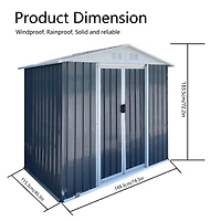 Streamdale Outdoor Storage Sheds 6FTx4FT Apex Roof Grey