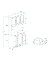 Simplie Fun 71" Kitchen Pantry Storage Cabinet with Microwave Oven Countertop, Freestanding Hutch Cabinet with Adjustable Shelves, 6 Doors and 1 Drawe