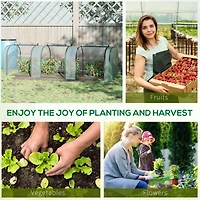 10' x 3' x 2.5' Mini Greenhouse, Portable Tunnel Green House with Roll-Up Zippered Doors, Uv Waterproof Cover, Steel Frame, Clear