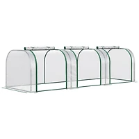 10' x 3' x 2.5' Mini Greenhouse, Portable Tunnel Green House with Roll-Up Zippered Doors, Uv Waterproof Cover, Steel Frame, Clear