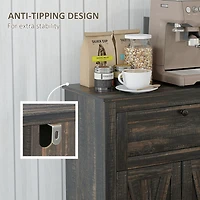 Farmhouse Barn Door Accent Cabinet, Kitchen Sideboard Storage Cabinet with Double Doors, Drawer, and Adjustable Shelf for Bedroom, Living Room