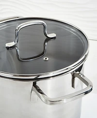 BergHOFF DiNA Helix Recycled 18/10 Stainless Steel 10" Stockpot 7qt., Glass Lid