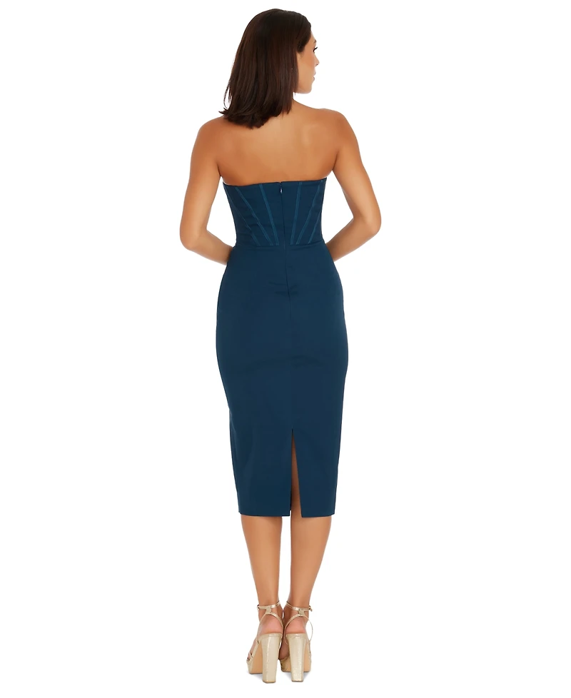 Dress the Population Women's Corset Strapless Midi