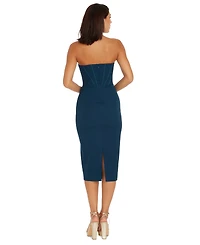 Dress the Population Women's Corset Strapless Midi