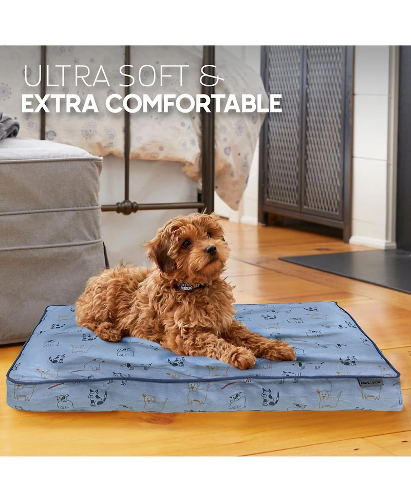 Paws and Decor Taupe Plaid Dog Bed, Plush & Durable Pet Bed for Dogs