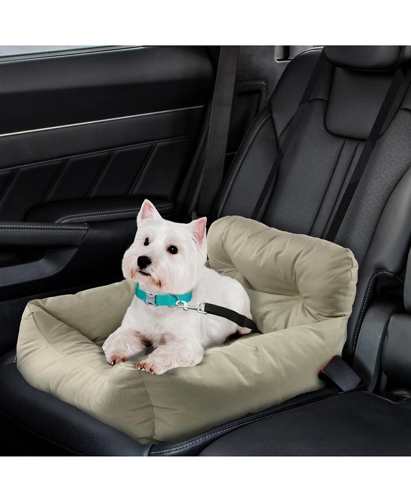 Co-Pilot Dog Beds for Cars, Booster Safety Car Seats for Small Dogs, Travel Pet Bed, Seat Belt Compatible