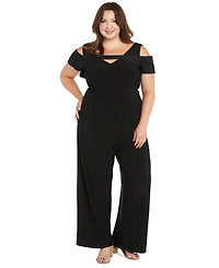 R & M Richards Plus Size Rhinestone-Overlay Jumpsuit