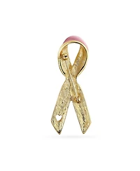 Bling Jewelry Prevention Pink Ribbon Breast Cancer Survivor Brooch Pin Gold Heart Accessory