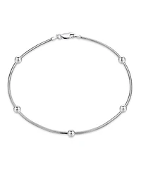 Bling Jewelry Simple Plain Ball Bead Snake Chain Anklet Ankle Bracelet .925 Sterling Silver Made In Italy 10 Inch 1.5MM Ball