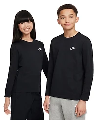 Nike Big Kids Sportswear Logo Embroidered Long-Sleeve T-Shirt