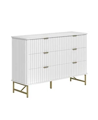 6-Drawer Dresser Chest with Metal Base