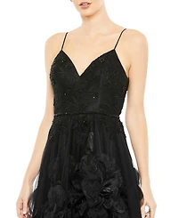 Mac Duggal Women's Embellished Floral High Low Sleeveless Gown