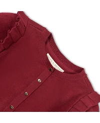 Hope & Henry Baby Girls Milano Ruffle Shoulder Cardigan