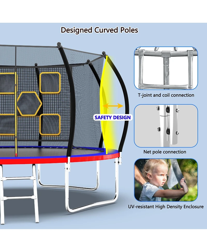 Streamdale 14FT Trampoline, Enclosure Net, Ladder, Astm Approved