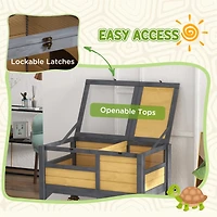Streamdale Furniture Tortoise Habitat with Shelf Storage, Tortoise Enclosure with Weather Protection, Tortoise Gift Accessory, Reptile Enclosure with
