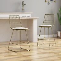 Streamdale Geometric Counter Stools with Waterproof Cushions