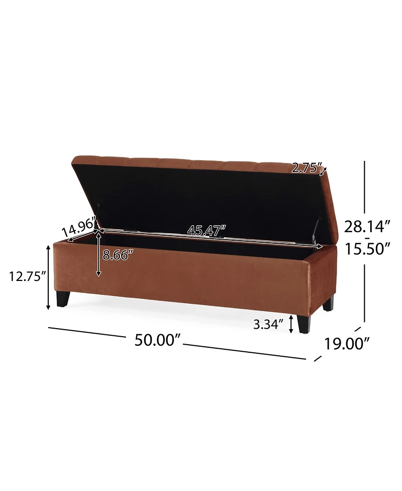 Streamdale Luxurious Velvet Ottoman with Lift-Top Storage and Button-Tufted Style