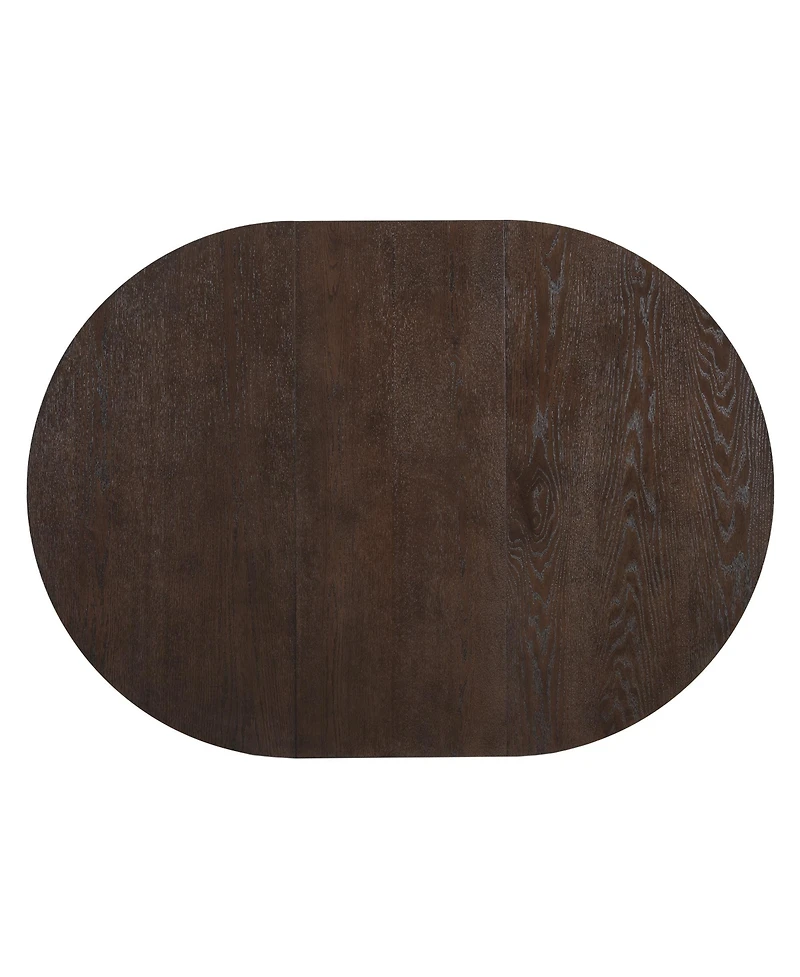 Simplie Fun Modern 5-Piece Extendable Round Dining Table Set with 16.2inch Removable Leaf for Small Places, Espresso+Gray