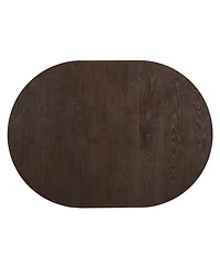 Simplie Fun Modern 5-Piece Extendable Round Dining Table Set with 16.2inch Removable Leaf for Small Places, Espresso+Gray