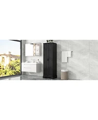 Storage Cabinet with Two Doors for Bathroom, Office, Adjustable Shelf, Mdf