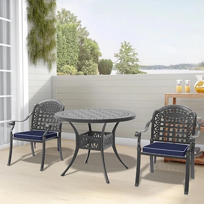 Streamdale 3-Piece Cast Aluminum Patio Set with Cushions