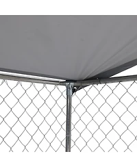 Dog Kennel Outdoor with Waterproof Canopy 181" 181" 71.65"