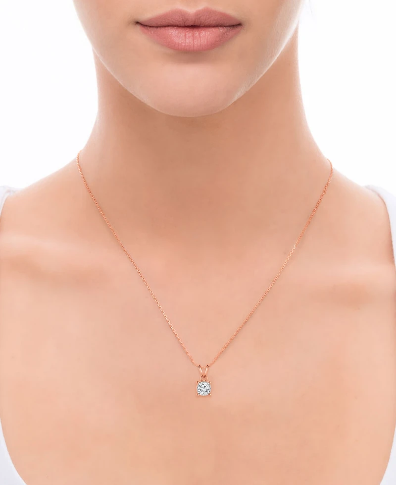 TruMiracle Diamond 18" Pendant Necklace (1/2 ct. t.w.) 14k White, Yellow, or Rose Gold