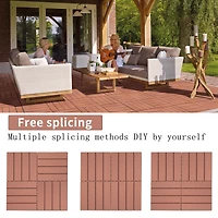 Streamdale Furniture Interlocking Deck Tiles, 11.8", 44-Pack, Waterproof Outdoor Flooring