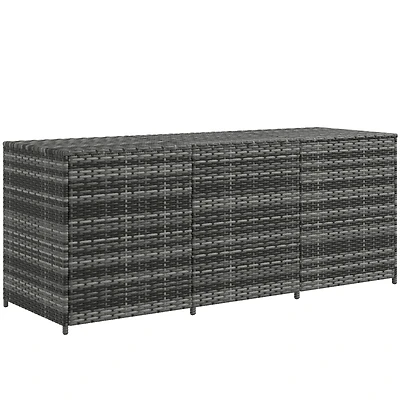 175 Gallon Outdoor Storage Box with Inner Liner, Pe Rattan Wicker Deck Box with Pneumatic Bar Lift for Indoor & Outdoor, Patio Furniture Cushions, Poo