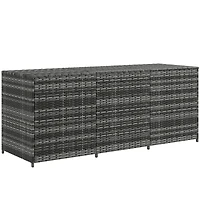 175 Gallon Outdoor Storage Box with Inner Liner, Pe Rattan Wicker Deck Box with Pneumatic Bar Lift for Indoor & Outdoor, Patio Furniture Cushions, Poo