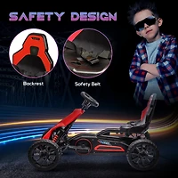 12V Electric Go Kart for Kids, Outdoor Ride-On Toy with Forward Backward Drive & Adjustable Speed, Gift for Child 3-8 Years Old, Red