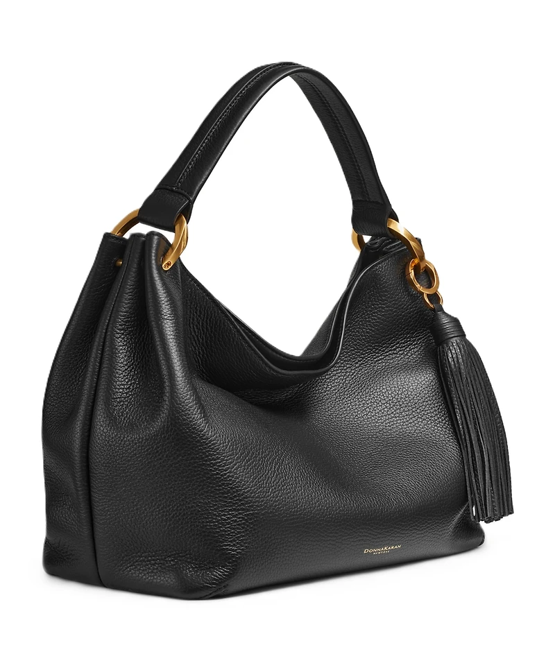 Donna Karan New York Glenwood Leather Shoulder with Tassel Detail