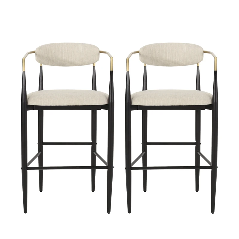 Streamdale Furniture Sleek And Sturdy Modern Barstools With Iron Frames And Fabric Upholstery