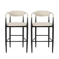 Streamdale Furniture Sleek And Sturdy Modern Barstools With Iron Frames And Fabric Upholstery